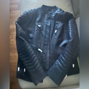 Armani Exchange Men’s Leather Jacket - black - size Large